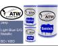 Preview: Jeep, Light Blue S/G Metallic, BD / KBD: 500ml Lackdose + 500ml Klarlack + 250ml Härter - Set, von ATW Autoteile West.
